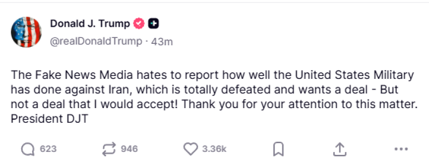 Ντόναλντ Τραμπ: Το Ιράν έχει ηττηθεί, εκλιπαρεί για συμφωνία αλλά εγώ δεν τη θέλω