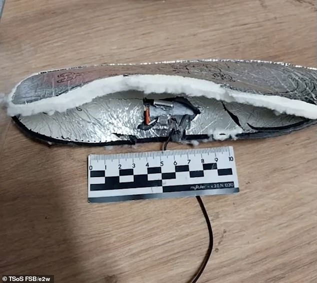 The 'heated' insoles for use in cold weather were rigged with enough explosives to blow off a victim's limbs, it is alleged