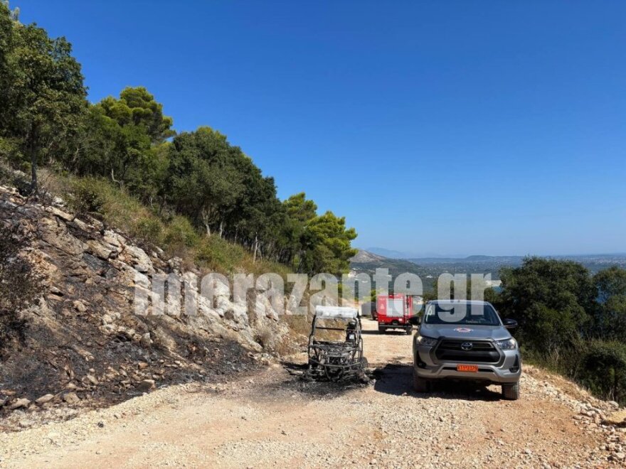 Από όχημα τύπου «Buggy» ξεκίνησε η φωτιά στον Μαραθιά Ζακύνθου, δείτε εικόνες