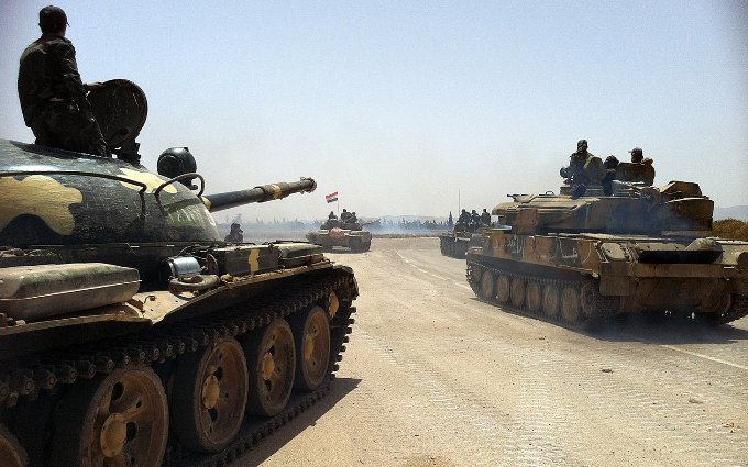 Επιχειρήσεις συριακών αρμάτων μάχης στη Jobar