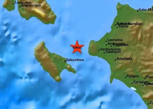 Σεισμός 4,3 Ρίχτερ ανοικτά της Ζακύνθου