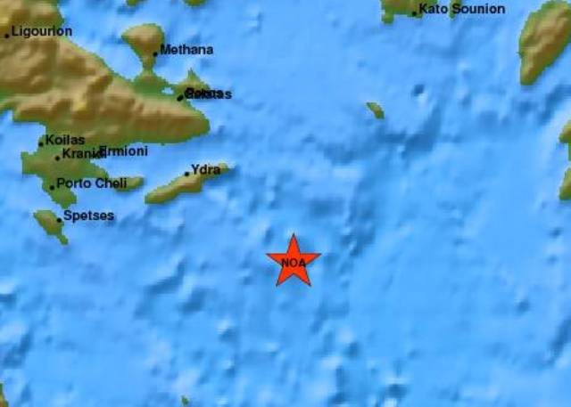 Σεισμός 5,4 Ρίχτερ 29 χλμ. νοτιοανατολικά της Ύδρας