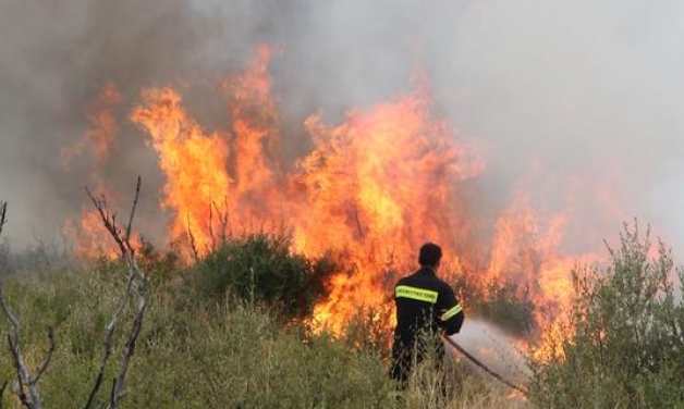 Υπό μερικό έλεγχο η φωτιά στο Λουτράκι