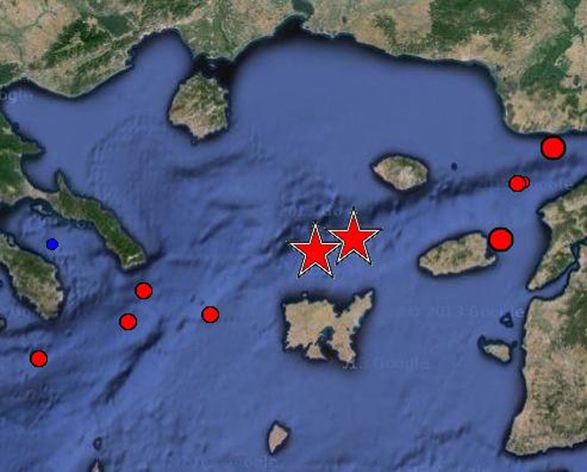 Δείτε το χάρτη με την σεισμική ακολουθία στο βόρειο Αιγαίο