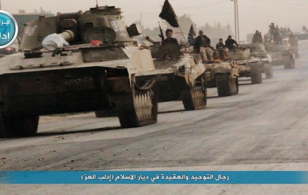 Ισχυρή φάλαγγα τεθωρακισμένων των τζιχαντιστών στη βορειοδυτική Συρία [εικόνες]