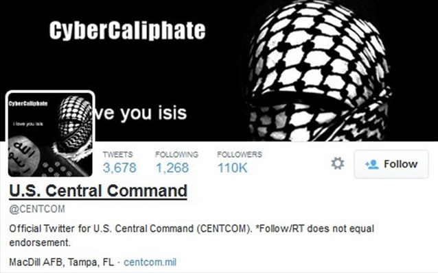 Η ISIS κατέβασε τη σελίδα στο twitter της κεντρικής αμερικανικής στρατιωτικής Διοίκησης CENTCOM!