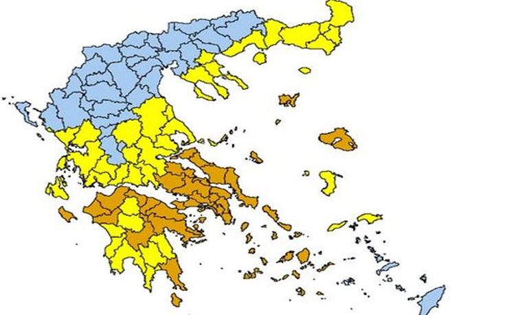 Πολύ υψηλός και σήμερα ο κίνδυνος πυρκαγιάς σε μεγάλο μέρος της χώρας (χάρτης)