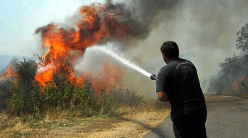 Υπό μερικό έλεγχο η φωτιά στο Ακόντιο Βοιωτίας
