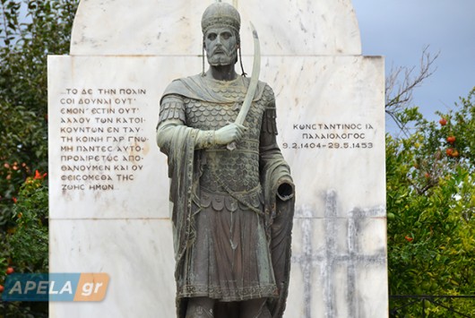 Ανατίναξαν το άγαλμα του Κωνσταντίνου Παλαιολόγου στο Μυστρά! (φωτο)