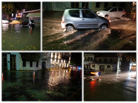 Ιωάννινα: Πλημμύρισαν δρόμοι εξαιτίας της σφοδρής νεροποντής (βίντεο)