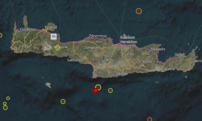 Σεισμός 3,9 ρίχτερ στην Κρήτη