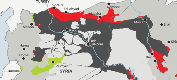 Δείτε τον χάρτη που δείχνει πόσα και ποια εδάφη έχασε το 2015 η ΙSIS (φωτό)