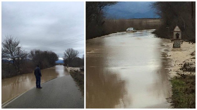 Εγκλωβισμένοι οδηγοί στην Κομοτηνή – Πλημμύρισαν δρόμοι, σπίτια και αυλές (φωτό)