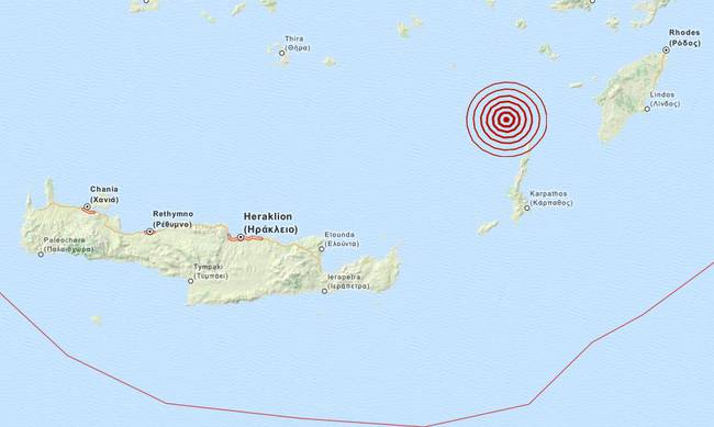 Νέος σεισμός 3,5 Ρίχτερ βορειοδυτικά της Καρπάθου