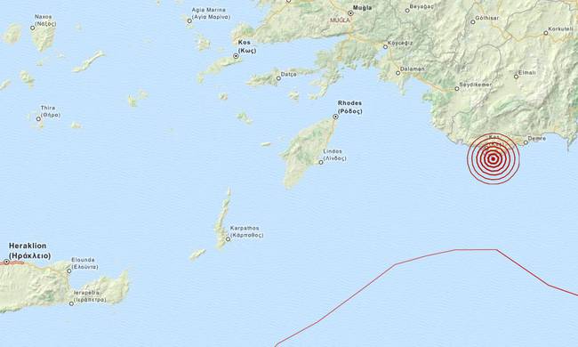 Σεισμός 3,5 Ρίχτερ κοντά στο Καστελλόριζο