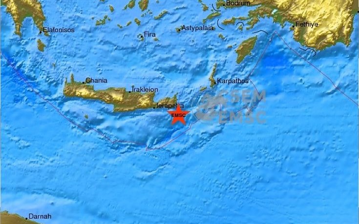 Σεισμός 4,7 Ρίχτερ στην ανατολική Κρήτη