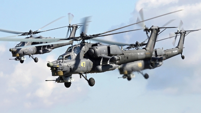 Επιθετικά ελικόπτερα Mi-28NE την στιγμή που εξοντώνουν ισλαμιστές [βίντεο]