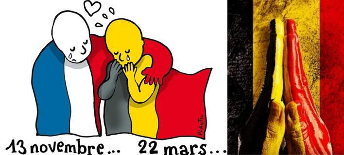 Επίθεση Βρυξέλλες: Τα social media έχουν «πλημμυρίσει» με σκίτσα συμπαράστασης (φωτό)