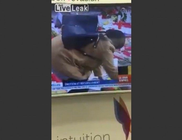 Βρυξέλλες: Μουσουλμάνα σκίζει σημαία μπροστά σε κάμερα [βίντεο]