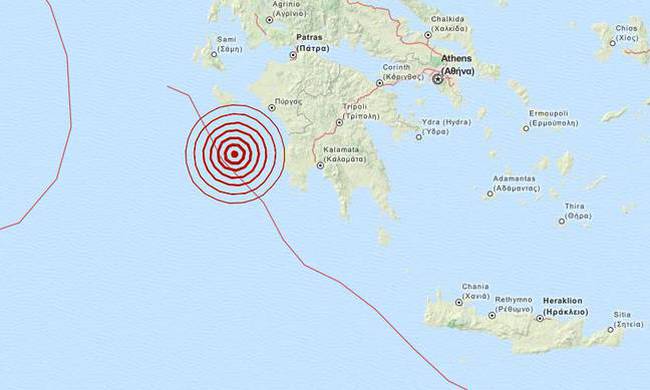 Σεισμός 4 Ρίχτερ δυτικά της Πελοποννήσου
