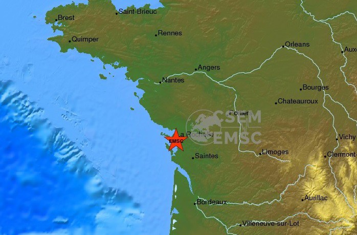 Ταρακουνήθηκε η δυτική Γαλλία από σεισμό 5 Ρίχτερ