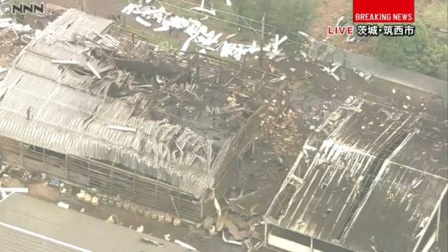 Ισχυρή έκρηξη στο Ιμπαράκι της Ιαπωνίας διέλυσε ένα εργοστάσιο λιπασμάτων (φωτό)