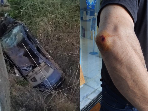 Αμερικανός στρατιώτης έκλεψε ταξί στα Χανιά και το έριξε στο γκρεμό (φωτό)