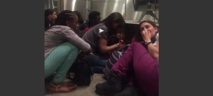 Ταξιδιώτες κρύβονται για να γλιτώσουν από τους τρομοκράτες στο αεροδρόμιο Ατατούρκ τη στιγμή της επίθεσης [βίντεο]