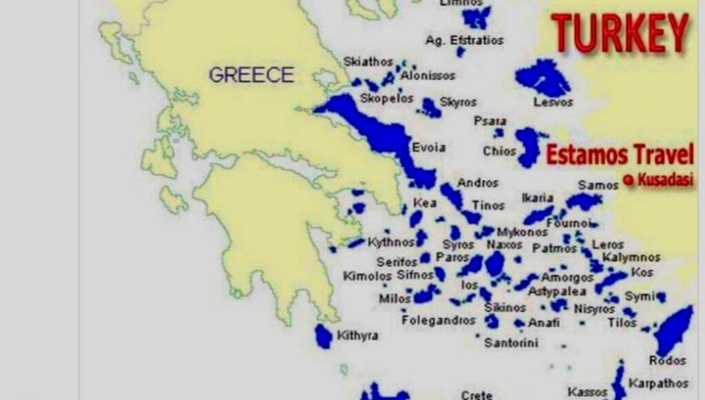 Ποια 16 νησιά; ΟΛΑ τα νησιά του Αιγαίου βάζει στην διαπραγμάτευση η Αγκυρα! – Ακόμα και την Εύβοια! (χάρτης)