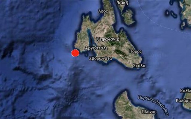Μικρή σεισμική δόνηση 3,8 Ρίχτερ ανοιχτά της Κεφαλονιάς