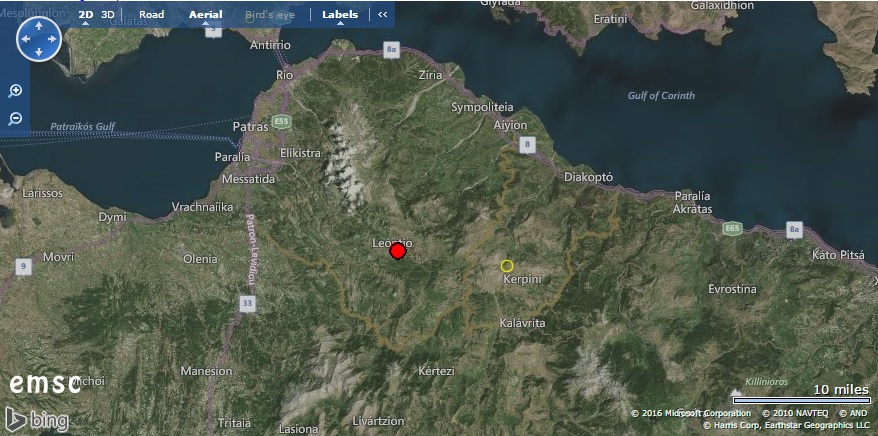 Σεισμός 4,6 ρίχτερ στο Λεόντιο Αχαΐας