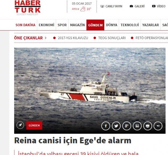 Haberturk: Συναγερμός στο Αιγαίο για τον μακελάρη του Reina