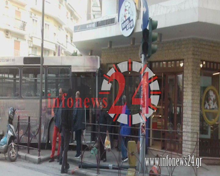 Σέρρες: Αστικό λεωφορείο καρφώθηκε μέσα σε κατάστημα (φωτό)