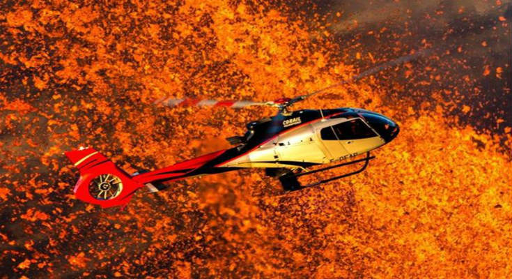 Επικίνδυνη πτήση πάνω από ηφαίστειο στο νησί Ρεουνιόν! (φωτό)