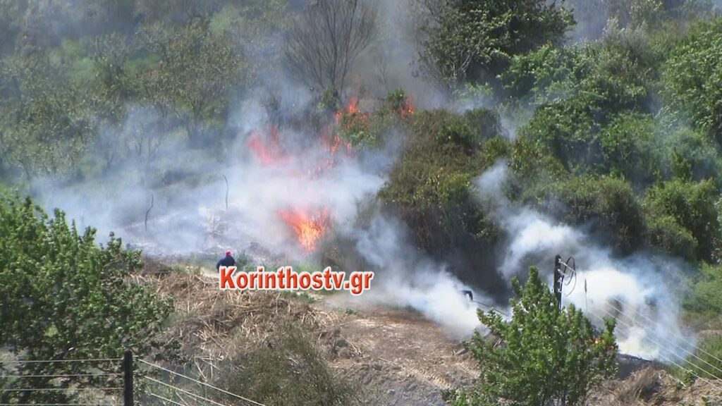 Σε εξέλιξη μεγάλη φωτιά στο Λαλιώτι του δήμου Σικυωνίων (φωτό, βίντεο)
