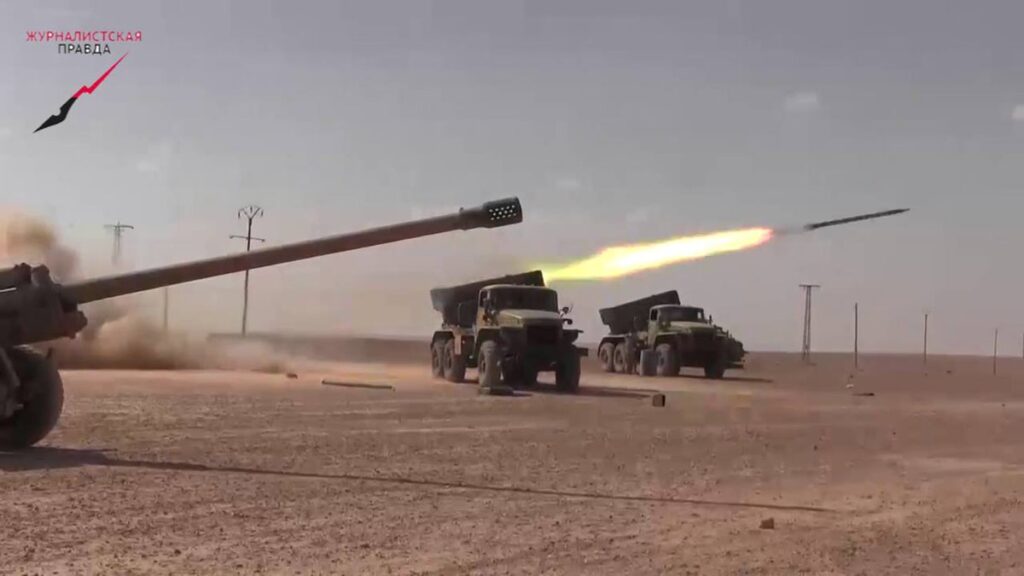 Μαζικές εκτοξεύσεις ρουκετών του συριακού Στρατού (βίντεο)