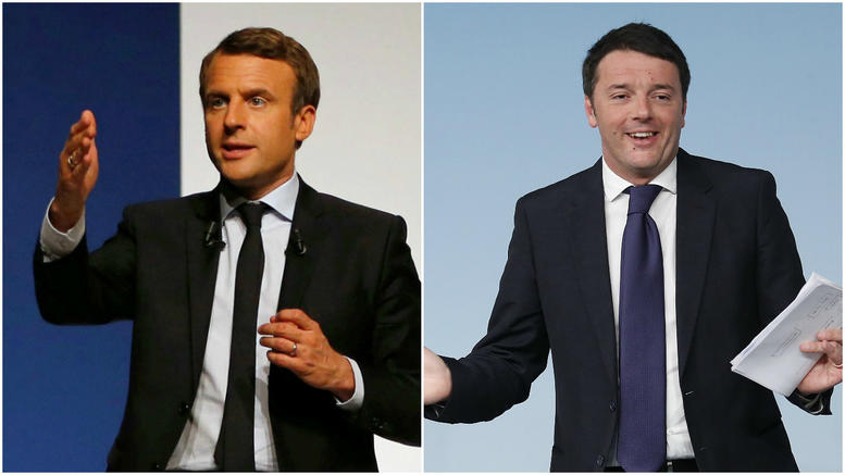 Μηνύματα αλληλοϋποστήριξης αντάλλαξαν Ρέντσι- Μακρόν