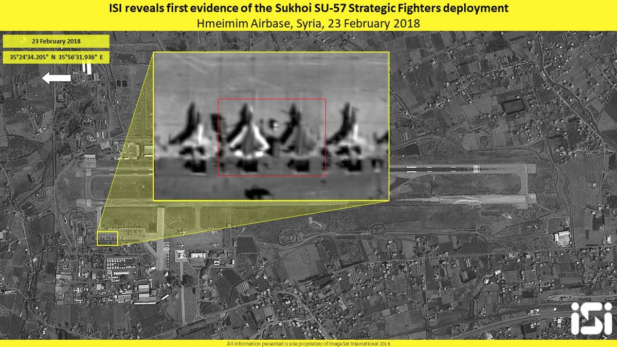 Δορυφορικές φωτογραφίες των Su-57 στην ΑΒ Χμειμίμ της Συρίας