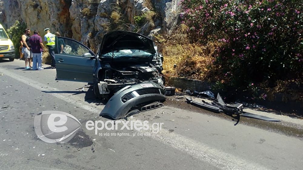 Τροχαίο-σοκ στην Ε.Ο. Χανίων Ρεθύμνου με οκτώ τραυματίες – Ανάμεσά τους δύο ανήλικα κι ένα μωρό! (φωτό)