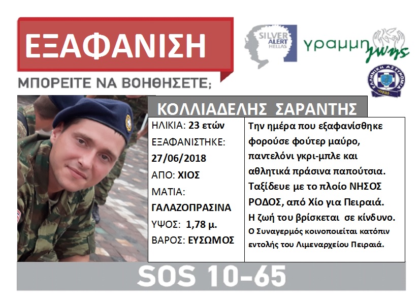 Τσιγγάνος ο βασικός ύποπτος για την εξαφάνιση του 23χρονου οπλίτη Σαράντη Κολλιαδέλη