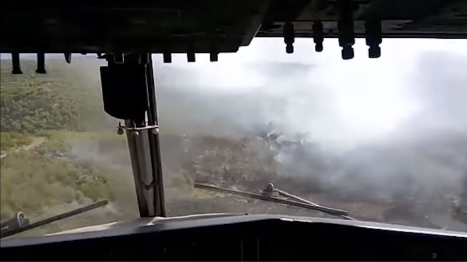 Πλάνα μέσα από CL-415 Canadair που επιχειρούσε στην Ανατολική Αττική την ώρα της καταστροφής (βίντεο)