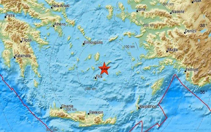 Ισχυρή σεισμική δόνηση 4,9 Ρίχτερ στη Σαντορίνη