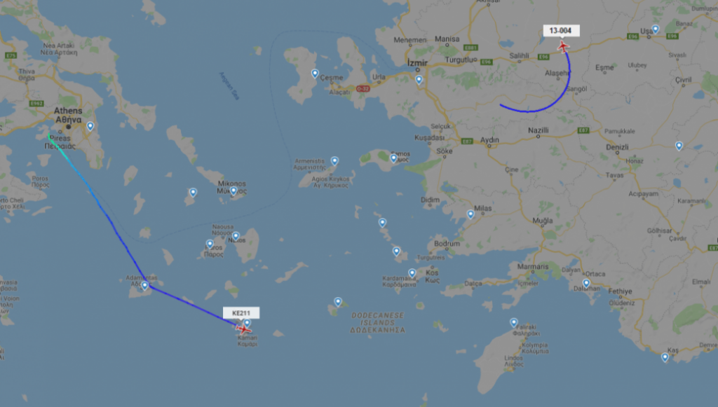 Διπλή αποστολή για τα κατασκοπευτικά της ελληνικής και τουρκικής Αεροπορίας με τα «μάτια» στο Αιγαίο (φώτο-βίντεο)