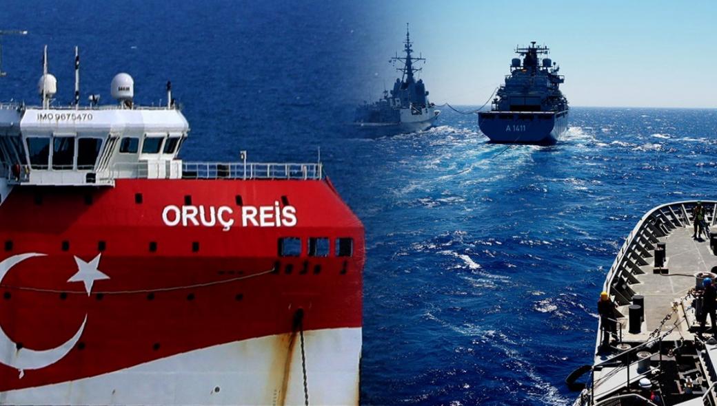 Oruc Reis: Πλέει ξανά προς Καστελόριζο συνοδεία τουρκικών πολεμικών σκαφών