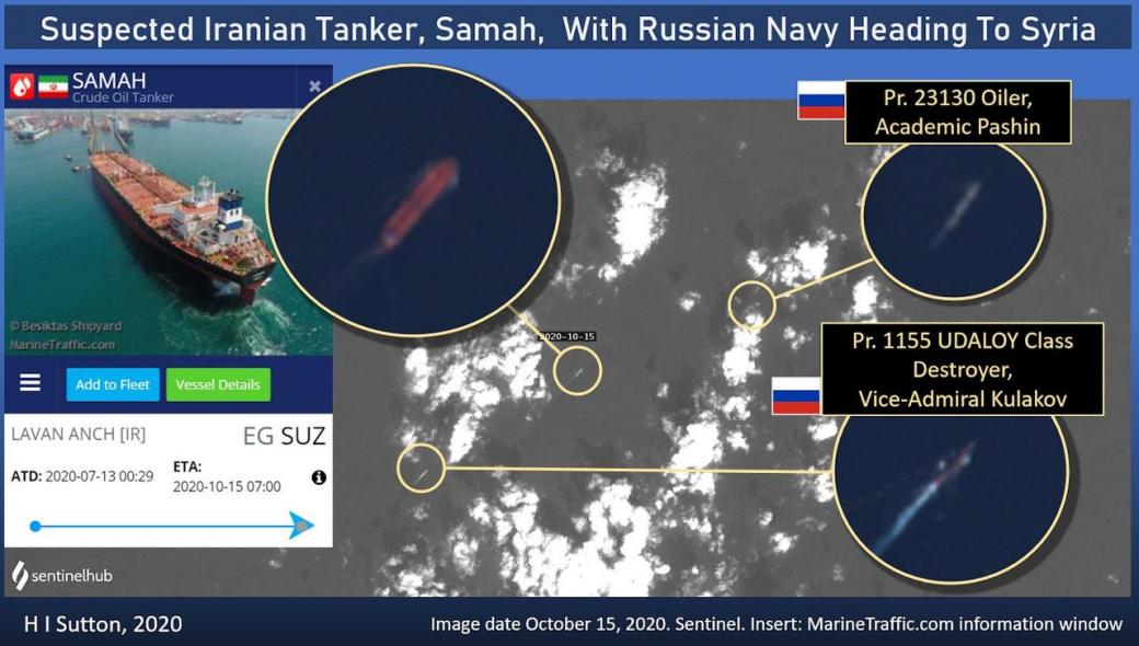 Συνοδεία ρωσικών  αντιτορπιλικών ιρανικό δεξαμενόπλοιο στη Μεσόγειο
