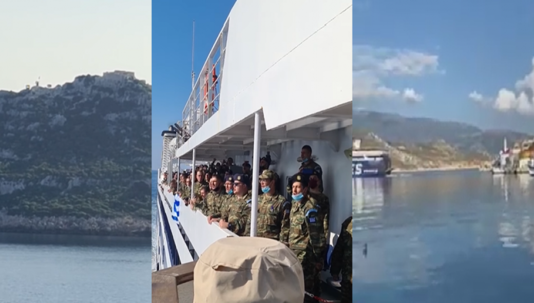 Έλληνες στρατιώτες τραγουδούν τον Εθνικό Ύμνο φτάνοντας στο Καστελόριζο (βίντεο)