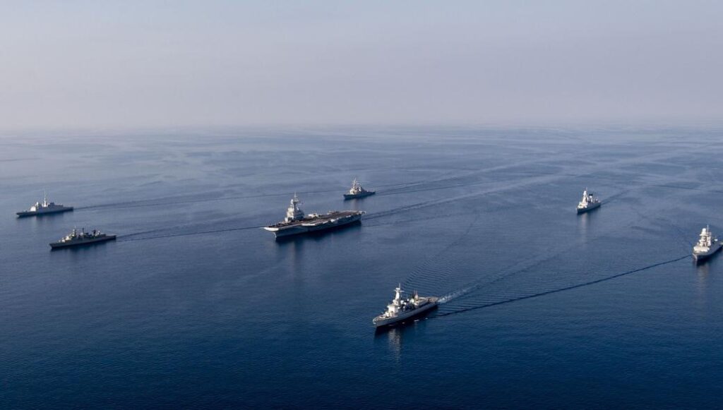 Η φρεγάτα «Κανάρης» στη γαλλική ναυτική δύναμη TF-473 πλέει στην ανατολική Μεσόγειο