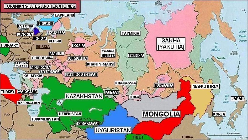 Η Τουρκία παρουσίασε χάρτη με την μεγάλη «Ευρασιατική Αυτοκρατορία» που «εξαφανίζει» την Ρωσία!