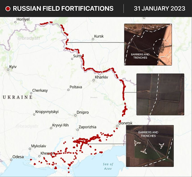 Δορυφόροι αποκαλύπτουν ότι οι Ρώσοι έστησαν την μεγαλύτερη γραμμή άμυνας μετά τον Β’ΠΠ