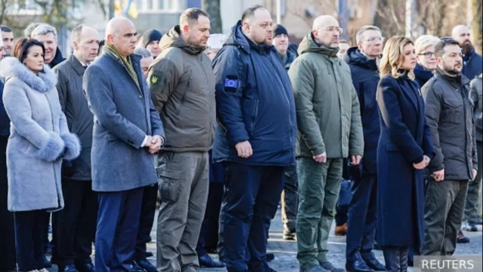 Αεροπορική επιδρομή διέκοψε τη συνέντευξη Τύπου τριών προέδρων στο Κίεβο